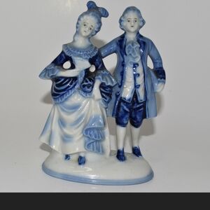 Vintage Blue and White Porcelain Figurine